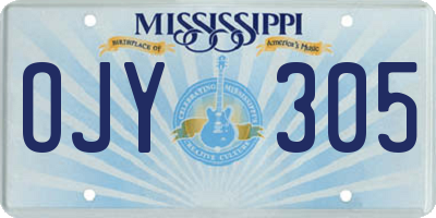 MS license plate OJY305
