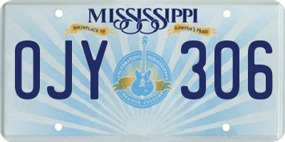 MS license plate OJY306