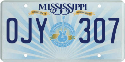 MS license plate OJY307