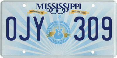 MS license plate OJY309