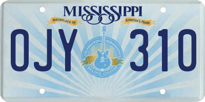 MS license plate OJY310