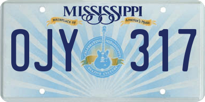 MS license plate OJY317
