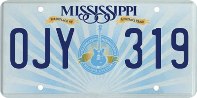 MS license plate OJY319