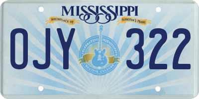 MS license plate OJY322