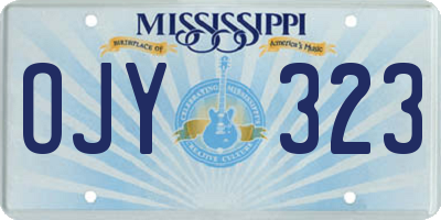 MS license plate OJY323