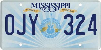 MS license plate OJY324