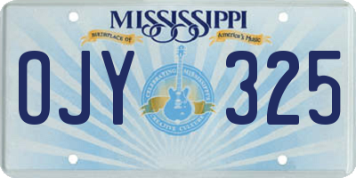 MS license plate OJY325