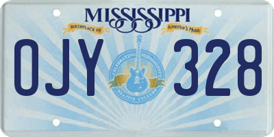 MS license plate OJY328