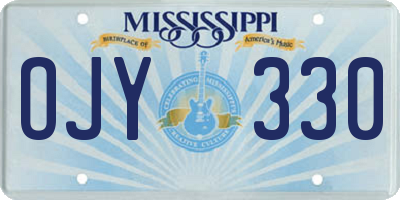 MS license plate OJY330