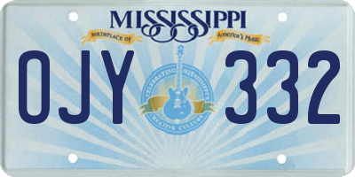 MS license plate OJY332
