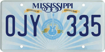 MS license plate OJY335
