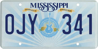 MS license plate OJY341