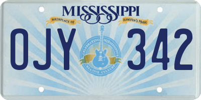 MS license plate OJY342