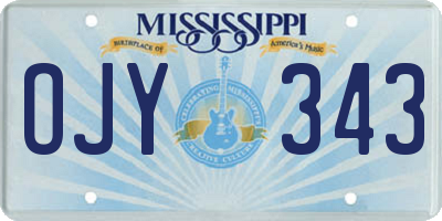 MS license plate OJY343