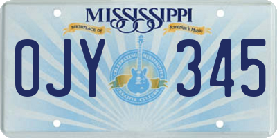 MS license plate OJY345