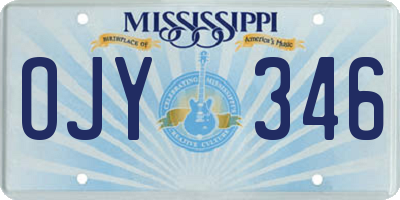 MS license plate OJY346