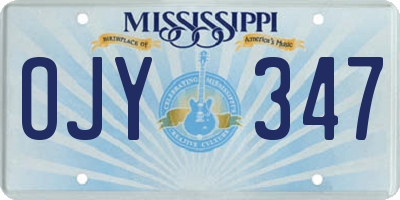 MS license plate OJY347