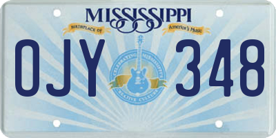 MS license plate OJY348