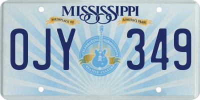 MS license plate OJY349