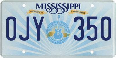 MS license plate OJY350