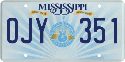 MS license plate OJY351