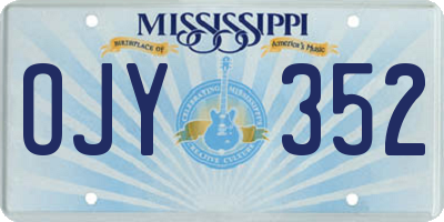 MS license plate OJY352