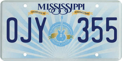 MS license plate OJY355