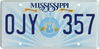 MS license plate OJY357