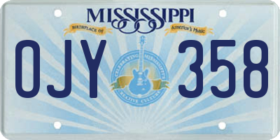 MS license plate OJY358