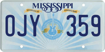 MS license plate OJY359