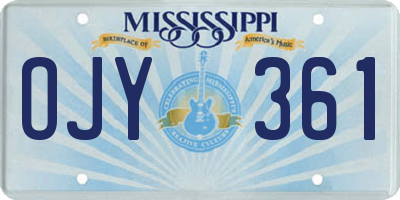 MS license plate OJY361