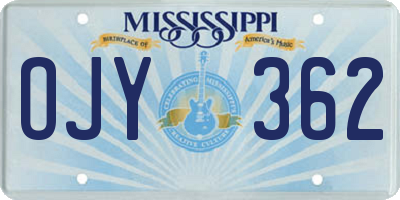 MS license plate OJY362
