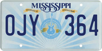 MS license plate OJY364
