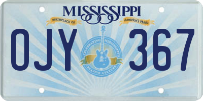 MS license plate OJY367