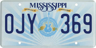MS license plate OJY369