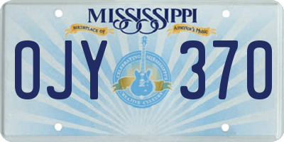 MS license plate OJY370