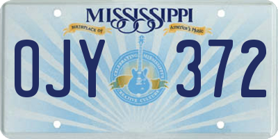 MS license plate OJY372