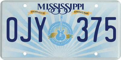 MS license plate OJY375