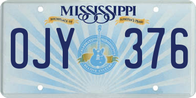 MS license plate OJY376