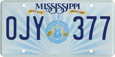 MS license plate OJY377