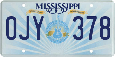 MS license plate OJY378