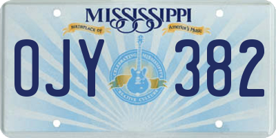 MS license plate OJY382