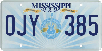 MS license plate OJY385