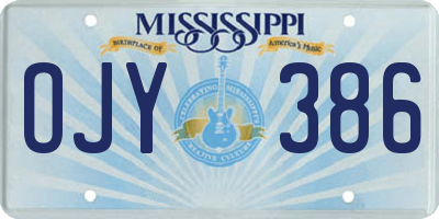 MS license plate OJY386