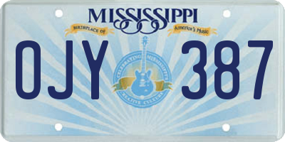MS license plate OJY387