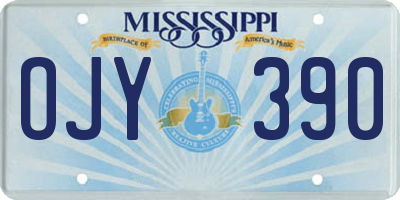 MS license plate OJY390
