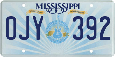MS license plate OJY392