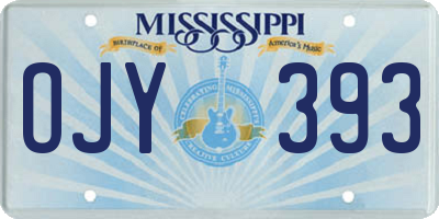 MS license plate OJY393