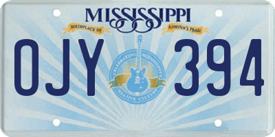 MS license plate OJY394