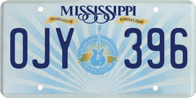 MS license plate OJY396